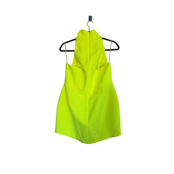 ALEX PERRY Colton Turtleneck Mini Dress Neon Yellow UK14/US10 - Picture 5 of 8